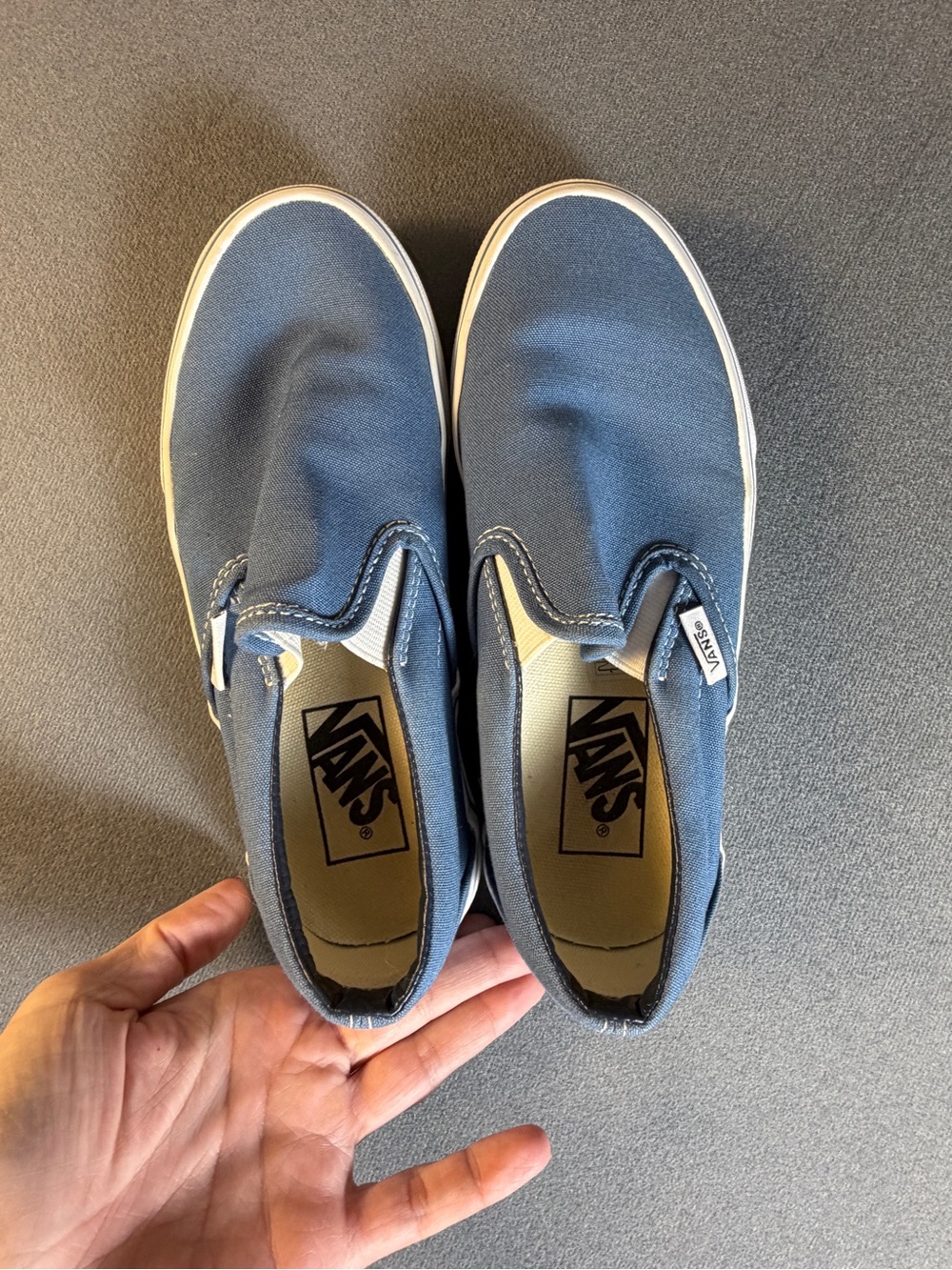 Vans Slip-On Canvas Sneakers in Navy